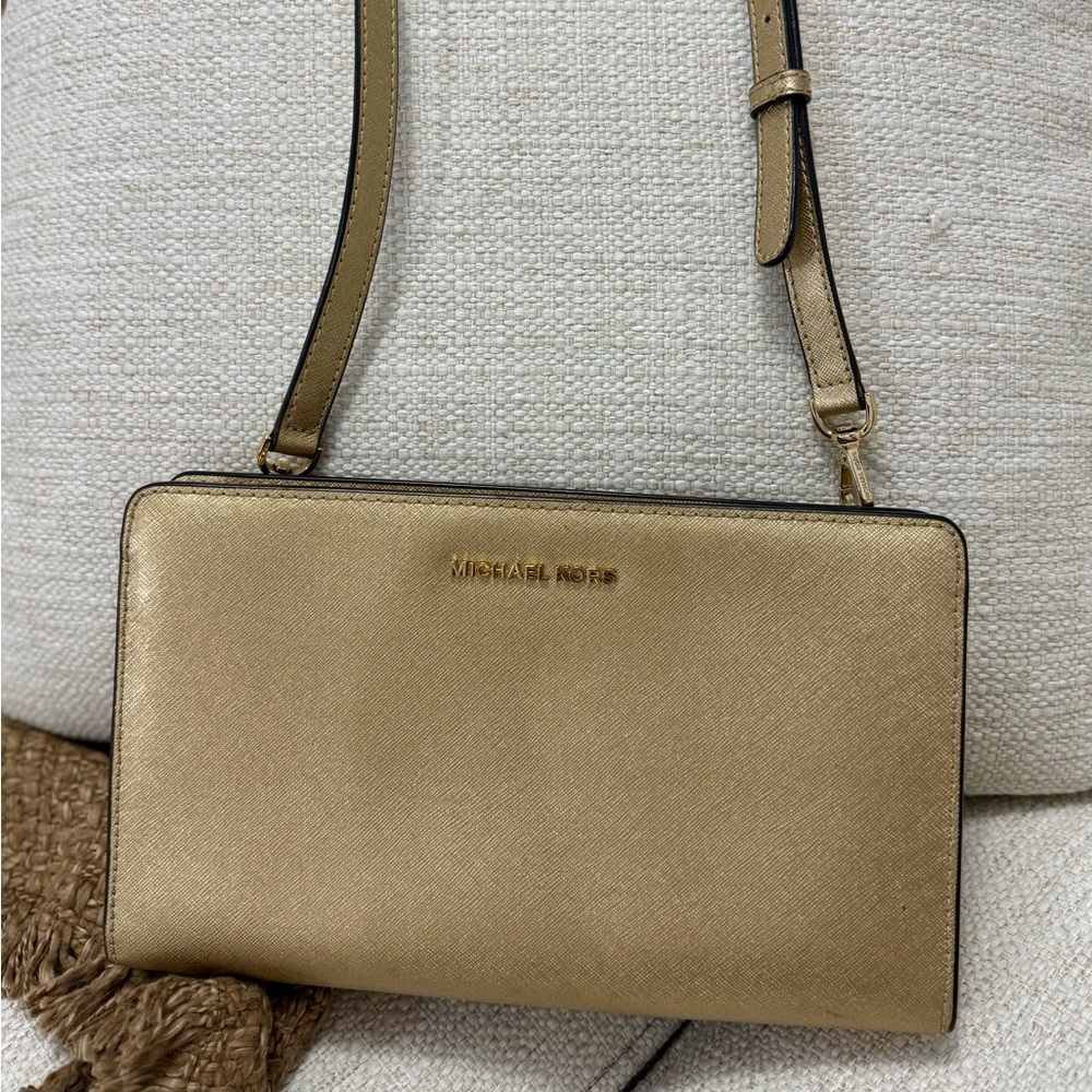 Michael Kors Metallic Gold Crossbody Bag
